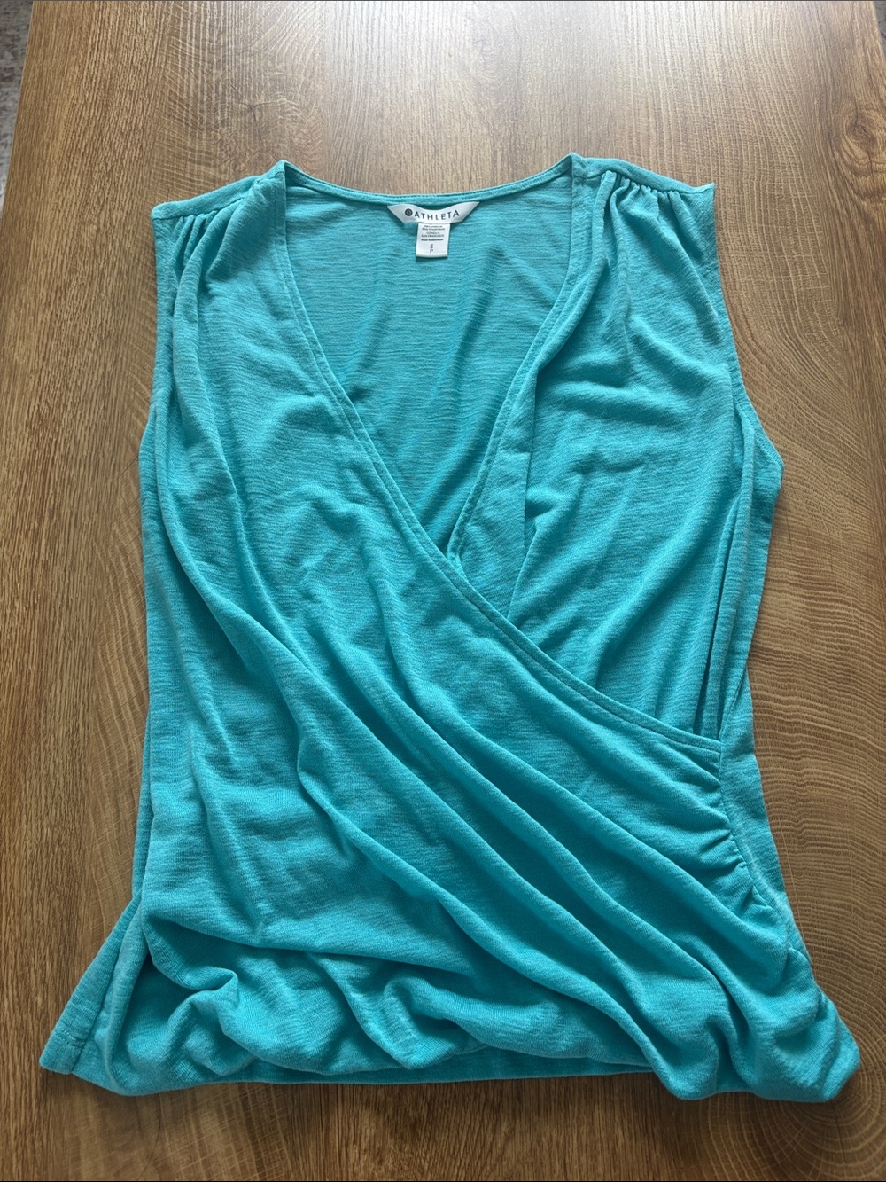 Athleta Teal Wrap-Front Sleeveless Top